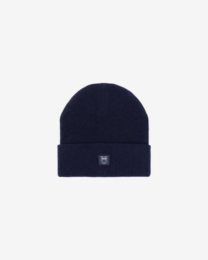 KnowledgeCotton Apparel - UNI Double layer wool beanie Hats 1001 Total Eclipse