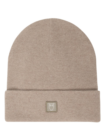 KnowledgeCotton Apparel - UNI Double layer wool beanie Hats 1336 Kelp melange