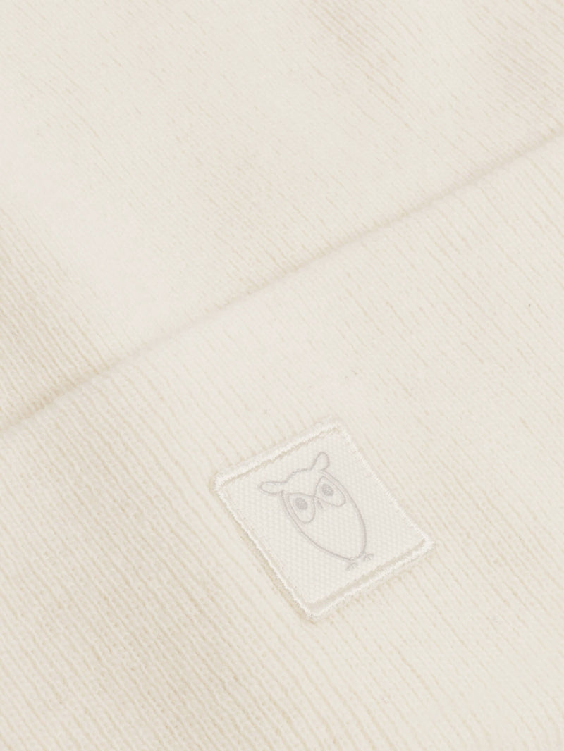 KnowledgeCotton Apparel - UNI Double layer wool beanie Hats 1387 Egret