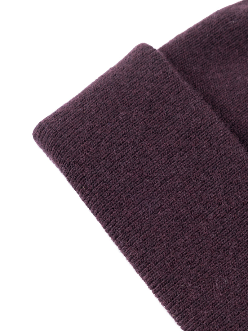 KnowledgeCotton Apparel - UNI Double layer wool beanie Hats 1404 Deep Mahogany