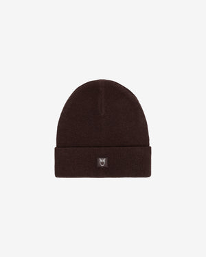 KnowledgeCotton Apparel - UNI Double layer wool beanie Hats 1487 Chocolate Torte