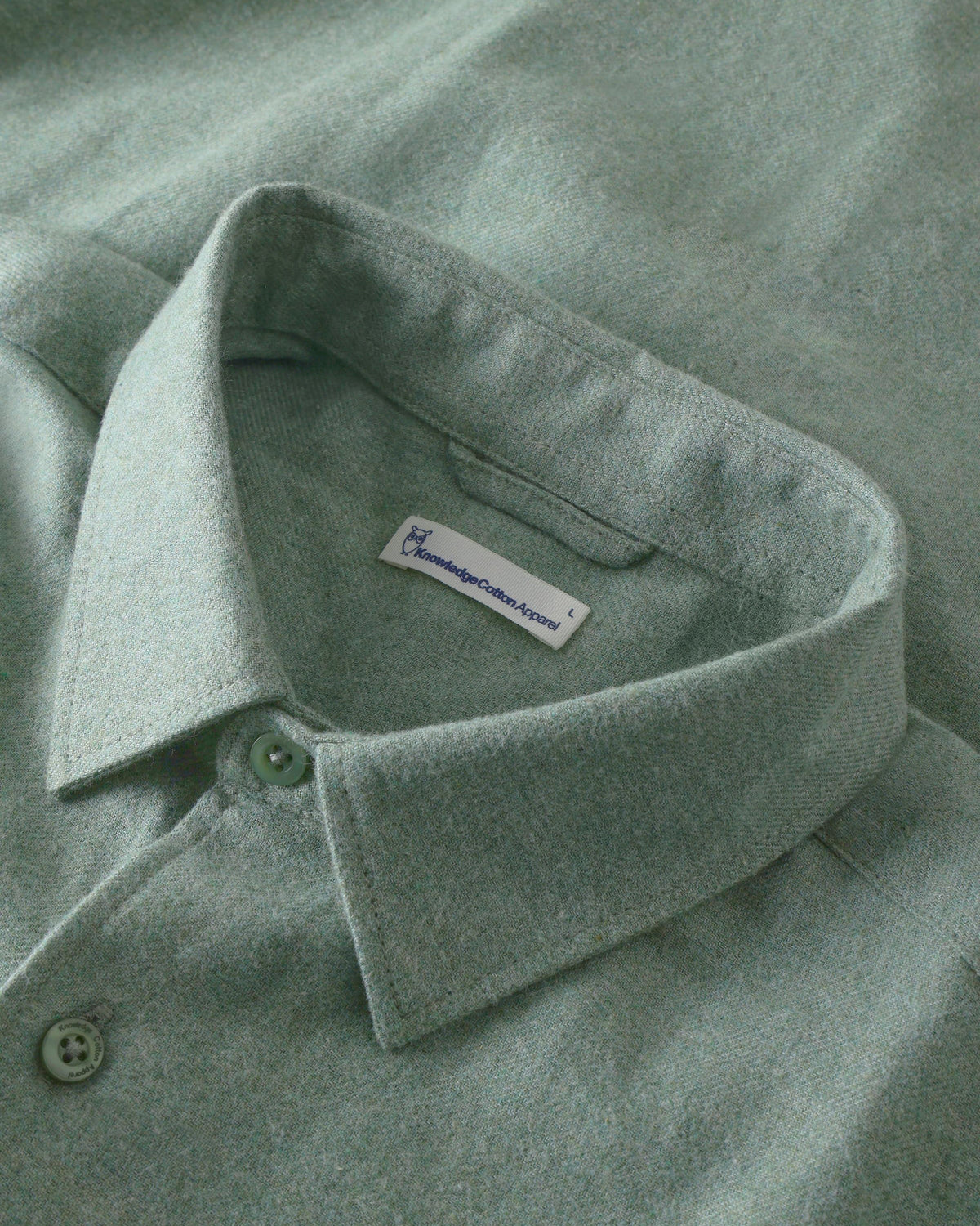 KnowledgeCotton Apparel - MEN Dune regular flannel shirt Shirts 1396 Lily Pad