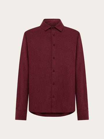 KnowledgeCotton Apparel - MEN Dune regular flannel shirt Shirts 1500 Burgundy