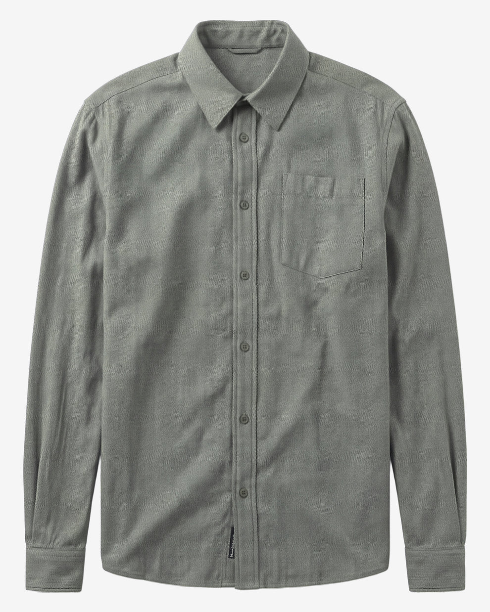 KnowledgeCotton Apparel - MEN Dune regular herringbone shirt Shirts 1090 Forest Night