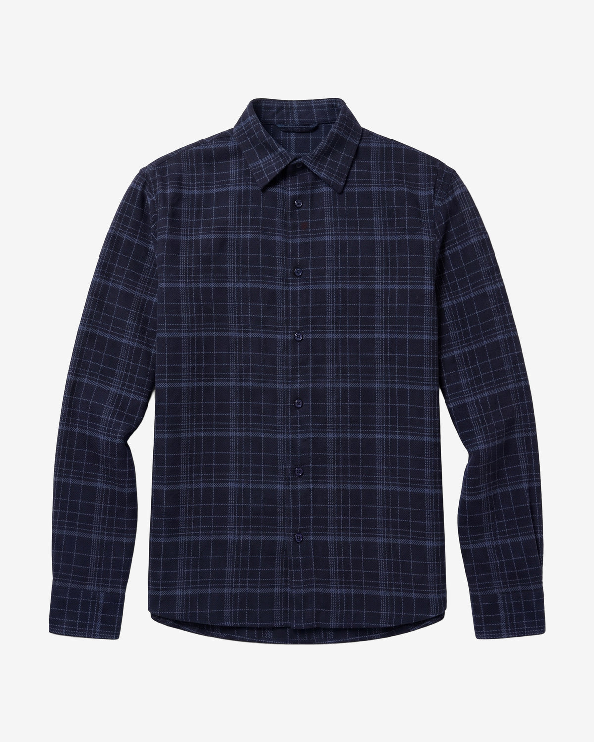 KnowledgeCotton Apparel - MEN Dune regular merino check shirt Shirts 7036 Navy