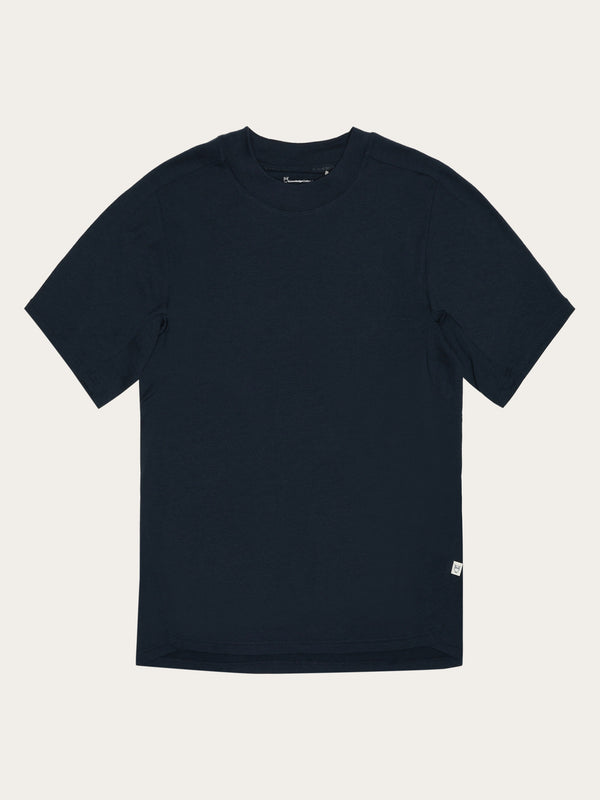 KnowledgeCotton Apparel - MEN Dynamic Wool 175 Single constructed t-shirt - RWS T-shirts 1300 Black Jet