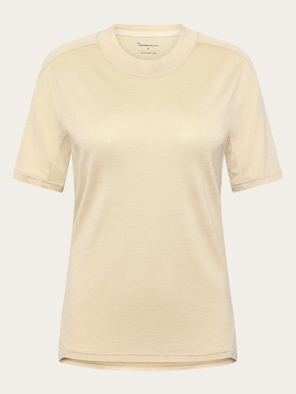 KnowledgeCotton Apparel - WMN Dynamic Wool 175 Single constructed t-shirt - RWS T-shirts 1228 Light feather gray