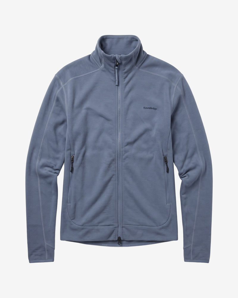 KnowledgeCotton Apparel - WMN Dynamic wool fleece full zip Fleeces 1226 Vintage Indigo