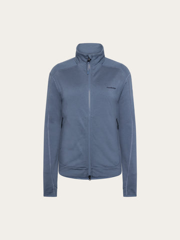 KnowledgeCotton Apparel - WMN Dynamic wool fleece full zip Fleeces 1226 Vintage Indigo