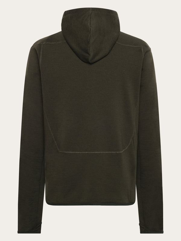 KnowledgeCotton Apparel - MEN Dynamic wool fleece hoodie Fleeces 1090 Forrest Night