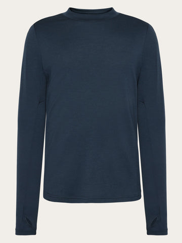 KnowledgeCotton Apparel - MEN Dynamic wool long sleeve t-shirt Long Sleeves 1001 Total Eclipse