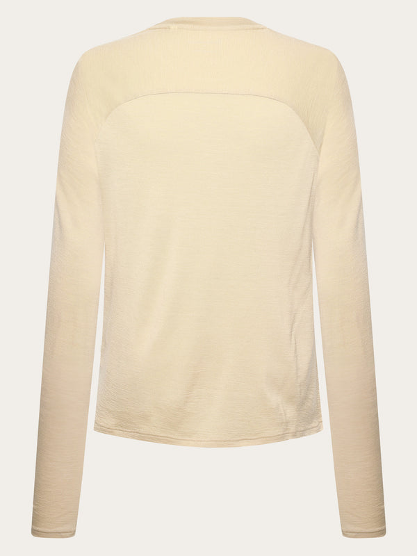 KnowledgeCotton Apparel - MEN Dynamic wool long sleeve t-shirt Long Sleeves 1228 Light feather gray