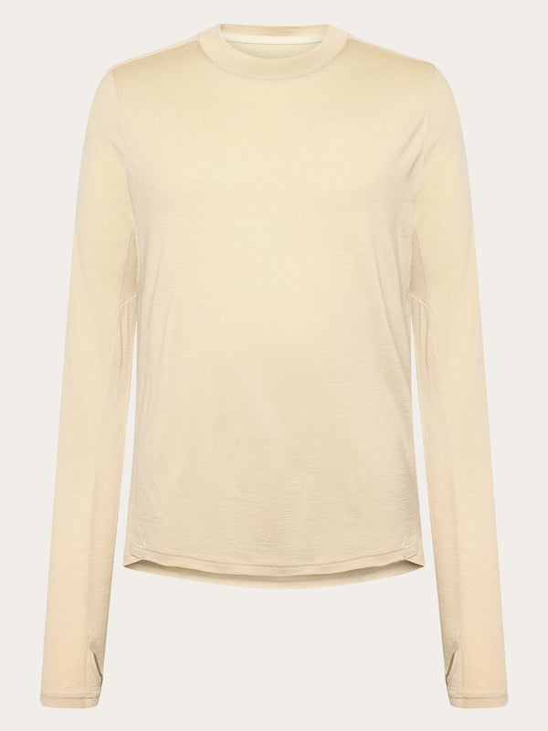 KnowledgeCotton Apparel - MEN Dynamic wool long sleeve t-shirt Long Sleeves 1228 Light feather gray