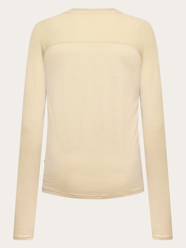 KnowledgeCotton Apparel - WMN Dynamic wool long sleeve t-shirt Long Sleeves 1228 Light feather gray