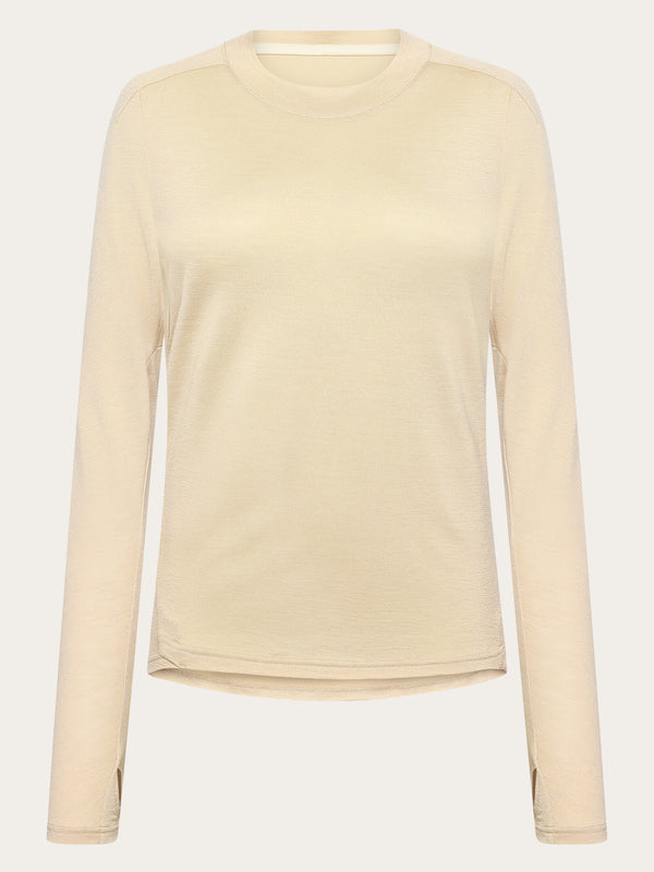 KnowledgeCotton Apparel - WMN Dynamic wool long sleeve t-shirt Long Sleeves 1228 Light feather gray
