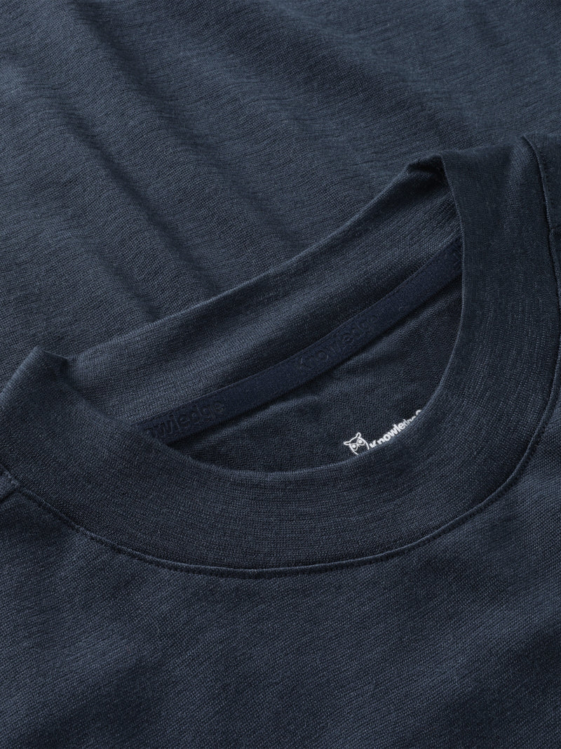 KnowledgeCotton Apparel - MEN Dynamic wool t-shirt T-shirts 1001 Total Eclipse