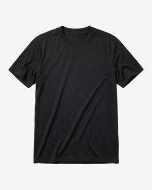 KnowledgeCotton Apparel - MEN Dynamic wool t-shirt T-shirts 1300 Black Jet