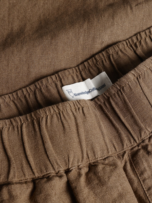 KnowledgeCotton Apparel - WMN EVE culotte high-rise wide linen shorts - GOTS/Vegan Shorts 1019 Tuffet