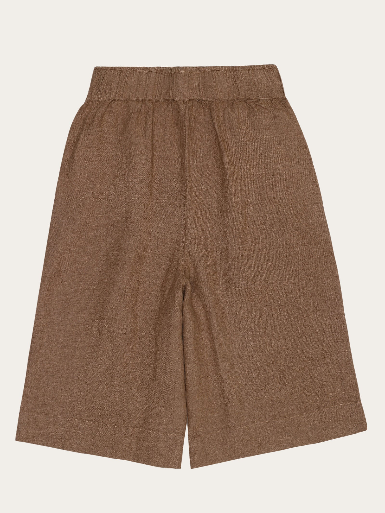 INSCRIRE×6(ROKU)COTTONHOLESHORTSLEEVETOP EVE culotte high-rise wide linen shorts - GOTS/Vegan
