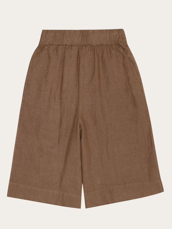 KnowledgeCotton Apparel - WMN EVE culotte high-rise wide linen shorts - GOTS/Vegan Shorts 1019 Tuffet
