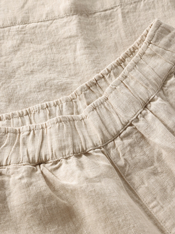 KnowledgeCotton Apparel - WMN EVE culotte high-rise wide linen shorts - GOTS/Vegan Shorts 1449 Yarndyed - Light feather gray