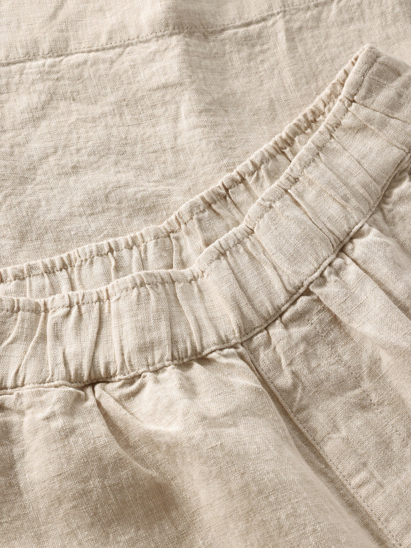 KnowledgeCotton Apparel - WMN EVE culotte high-rise wide linen shorts - GOTS/Vegan Shorts 1449 Yarndyed - Light feather gray