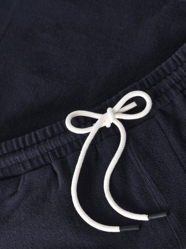 KnowledgeCotton Apparel - MEN FIG Loose fit bouclé jersey shorts - GOTS/Vegan Shorts 1412 Night Sky