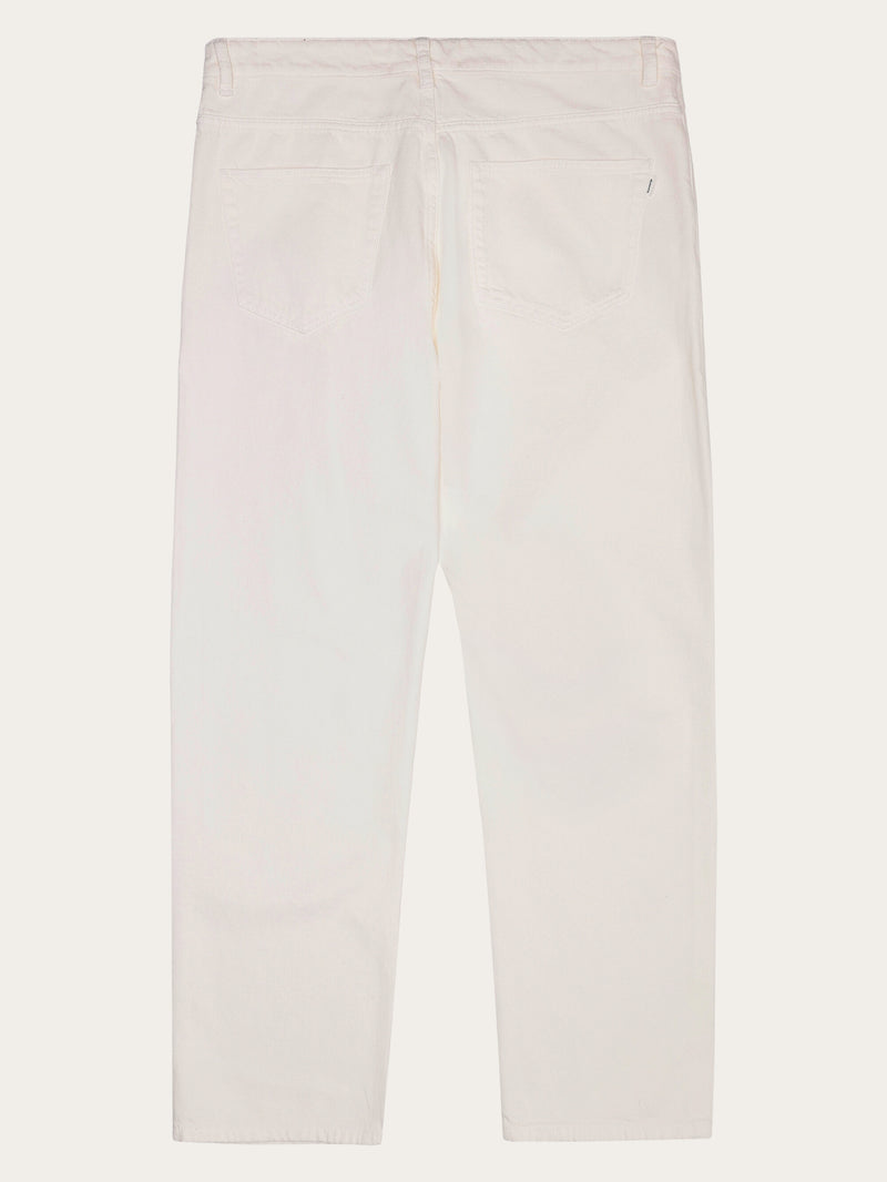 KnowledgeCotton Apparel - MEN FLINT 5-pocket twill pants Pants 1387 Egret