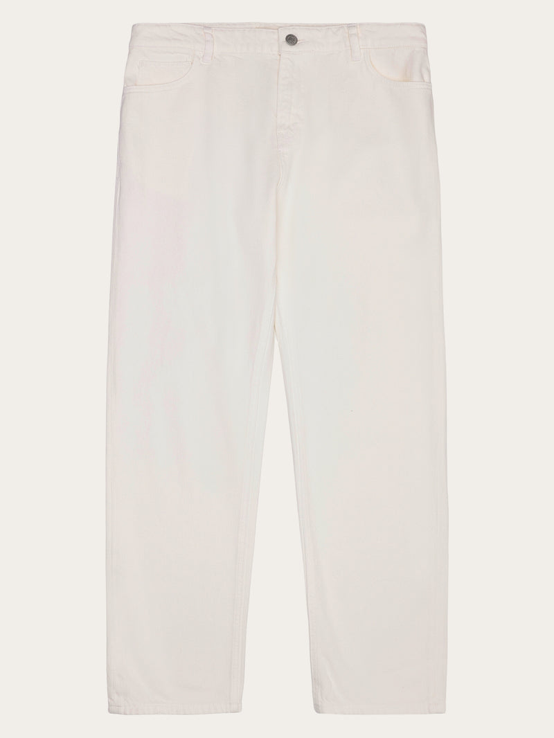 KnowledgeCotton Apparel - MEN FLINT 5-pocket twill pants Pants 1387 Egret