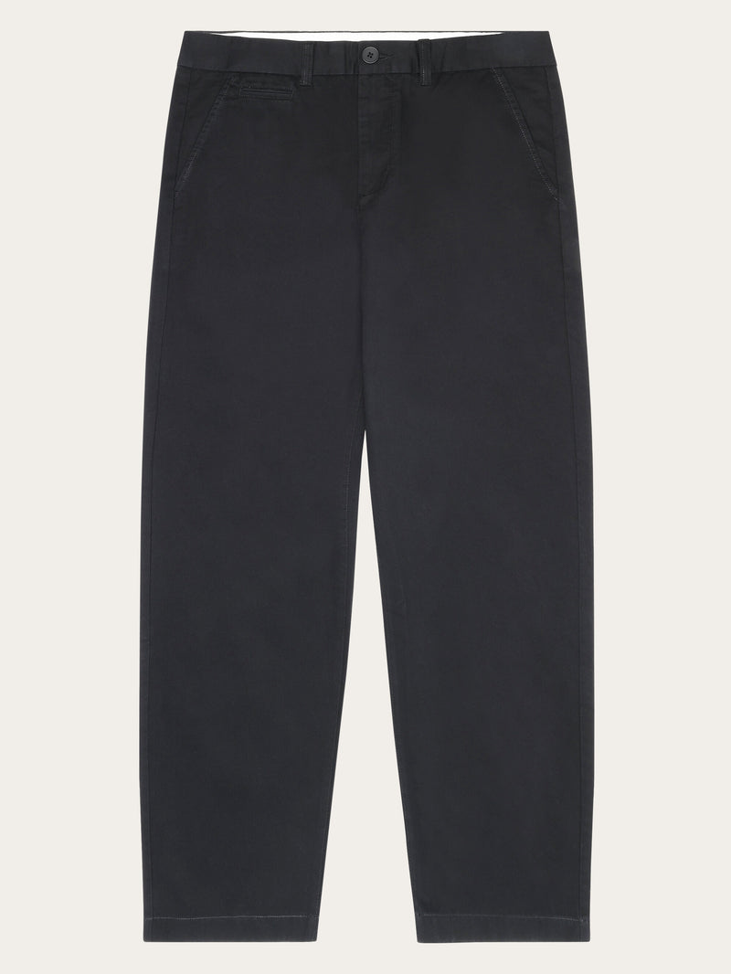 KnowledgeCotton Apparel - MEN FLINT Organic Cotton Twill Chino GOTS/Vegan Pants 1300 Black Jet