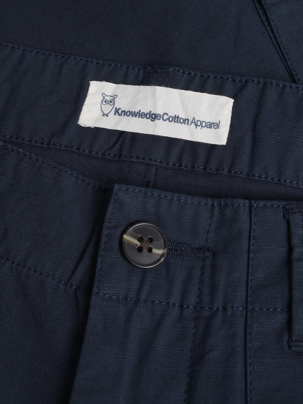 KnowledgeCotton Apparel - MEN FLINT wide slub yarn pants - GOTS/Vegan Pants 1001 Total Eclipse