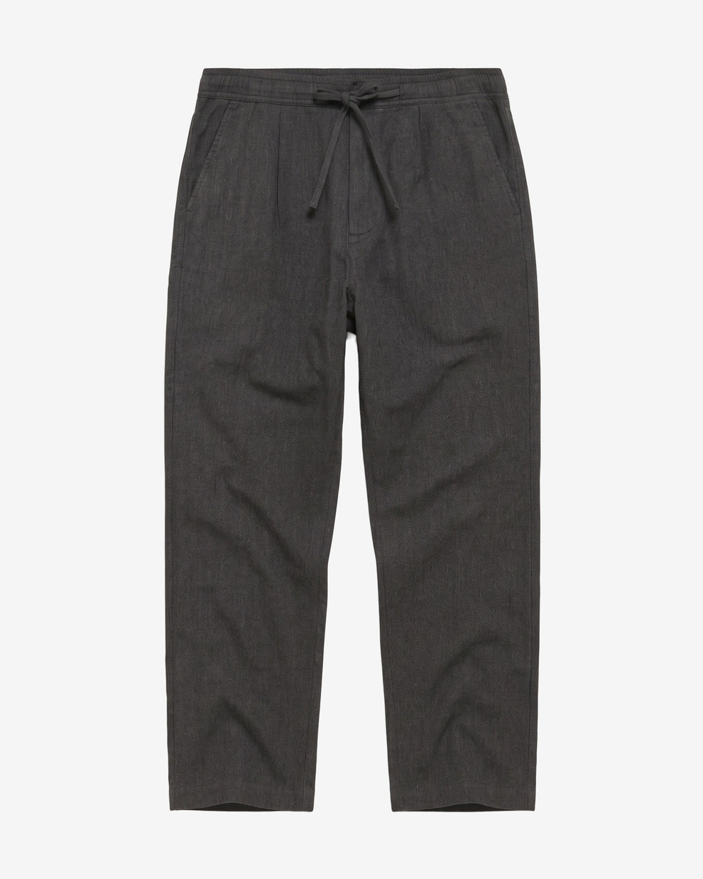 KnowledgeCotton Apparel - MEN Fig comfort herringbone pants Pants 1073 Dark Grey Melange