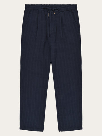 KnowledgeCotton Apparel - MEN Fig loose structure pants Pants 1412 Night Sky