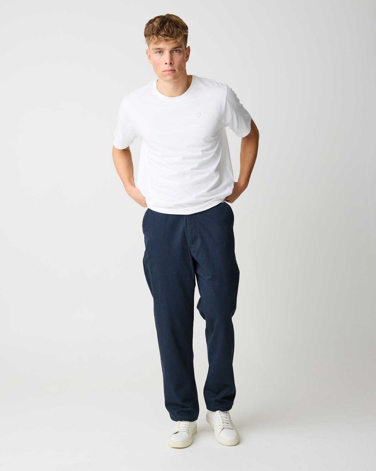 KnowledgeCotton Apparel - MEN Flint wide chino pants Pants 1001 Total Eclipse