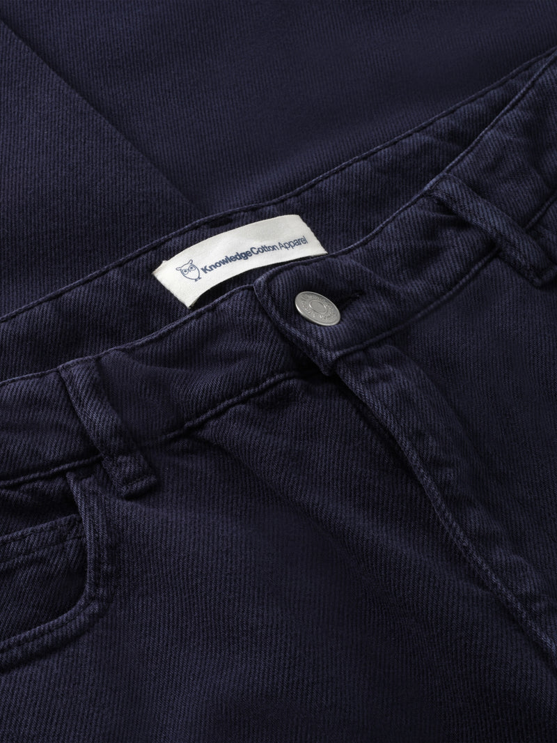 KnowledgeCotton Apparel - MEN Flint wide twill pants Pants 1412 Night Sky