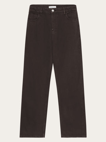 KnowledgeCotton Apparel - MEN Flint wide twill pants Pants 1487 Chocolate Torte