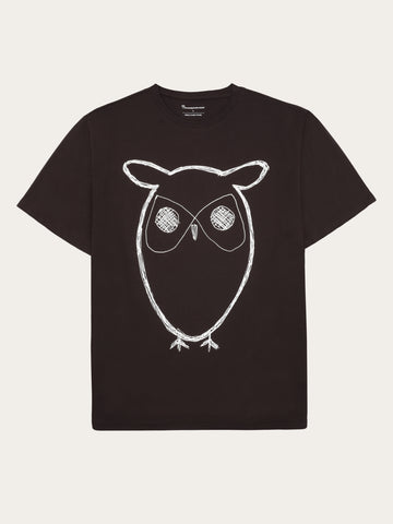 KnowledgeCotton Apparel - MEN Front print t-shirt T-shirts 1487 Chocolate Torte