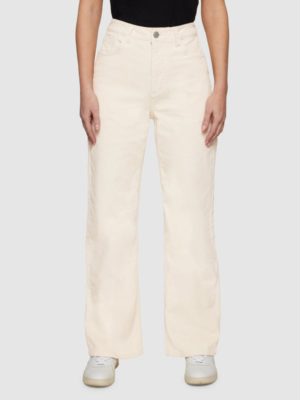 KnowledgeCotton Apparel - WMN Organic Cotton Gale Corduroy Pants GOTS Pants 1387 Egret