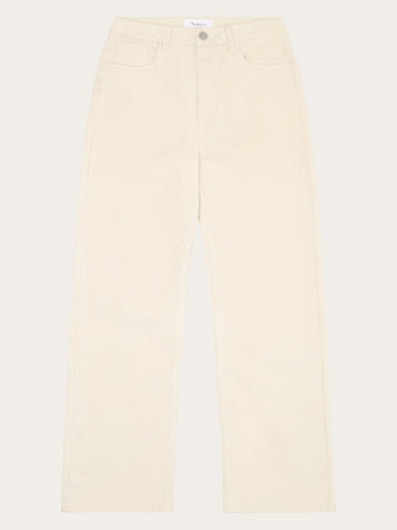 KnowledgeCotton Apparel - WMN Organic Cotton Gale Corduroy Pants GOTS Pants 1387 Egret