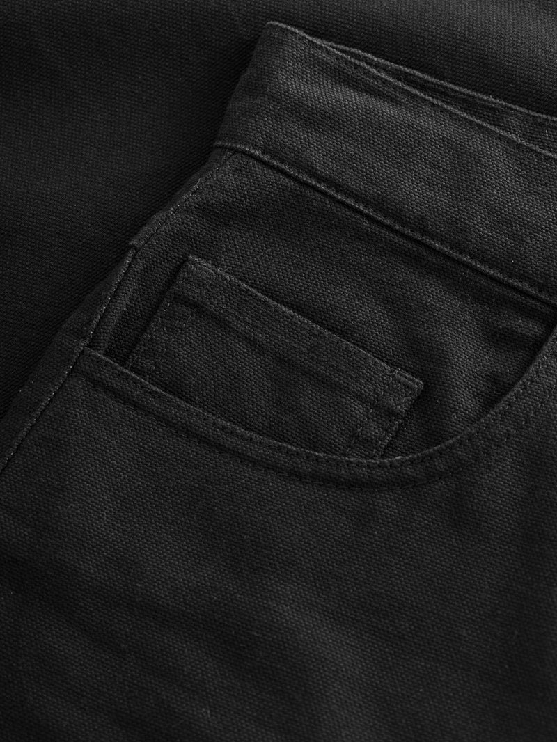 KnowledgeCotton Apparel - WMN GALE straight mid-rise canvas 5-pocket pants Pants 1300 Black Jet