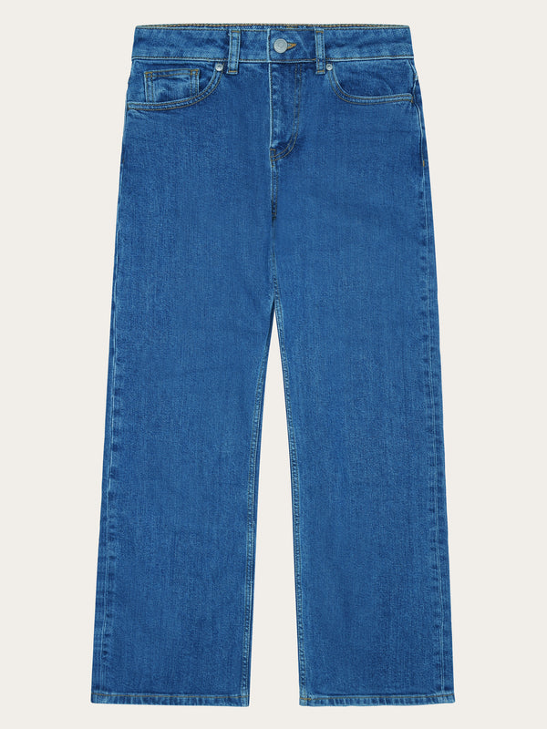 KnowledgeCotton Apparel - WMN GALE straight mid-rise medium blue 5-pocket jeans Denim jeans 3043 Medium Blue