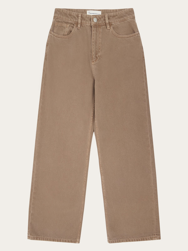 KnowledgeCotton Apparel - WMN GALE straight mid-rise twill 5-pocket pants Pants 1441 Tiramisu