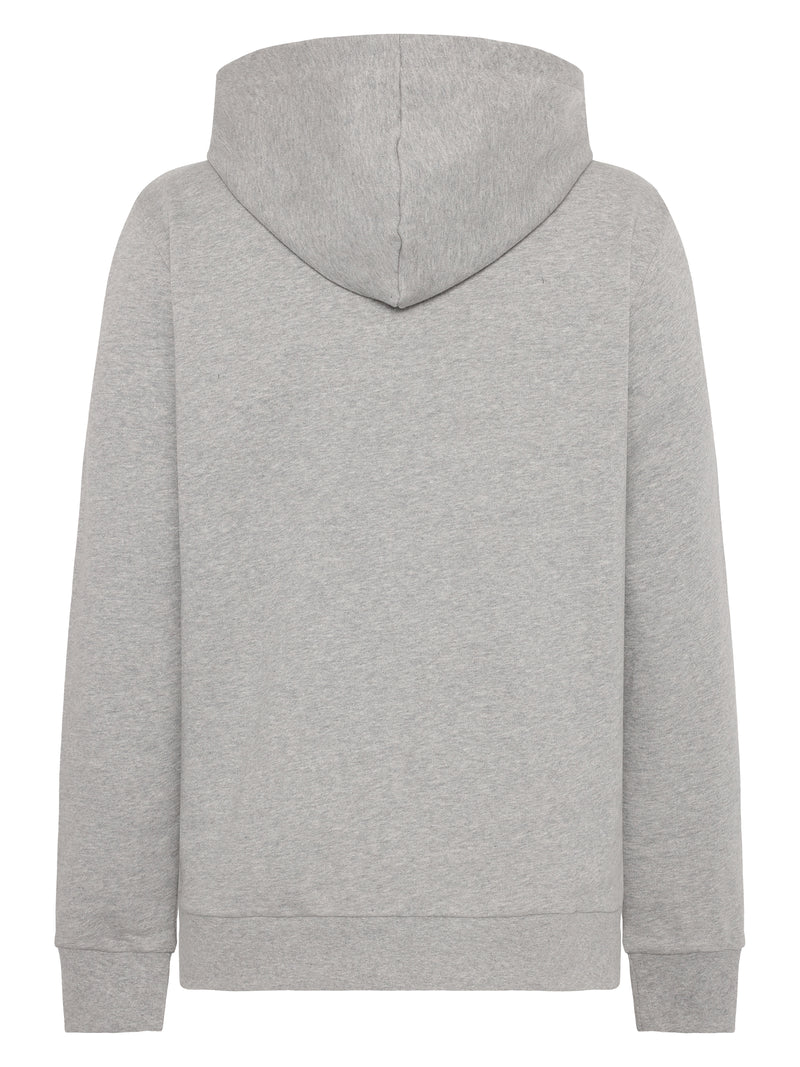 KnowledgeCotton Apparel - MEN Hood basic badge sweat Sweats 1012 Grey Melange