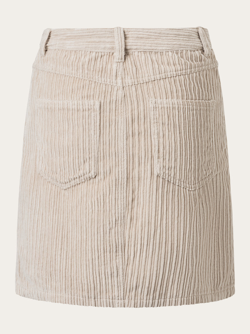 KnowledgeCotton Apparel - WMN Irregular corduroy skirt Skirts 1228 Light feather gray