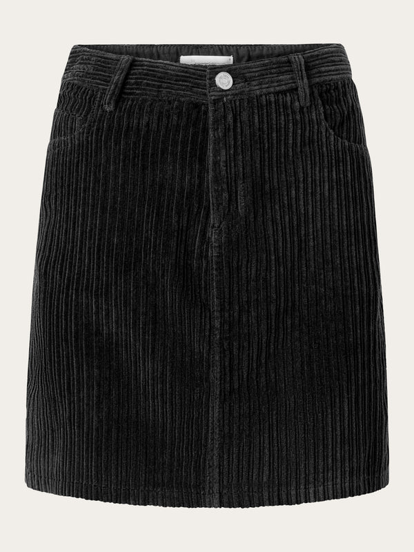 KnowledgeCotton Apparel - WMN Irregular corduroy skirt Skirts 1300 Black Jet
