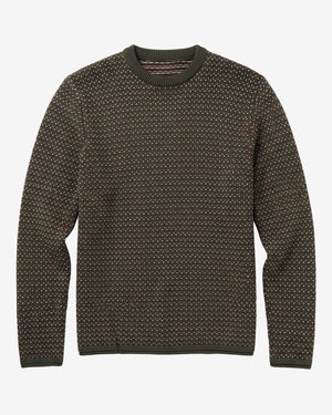 KnowledgeCotton Apparel - MEN Jacquard crew neck sweater Knits 9923 Green