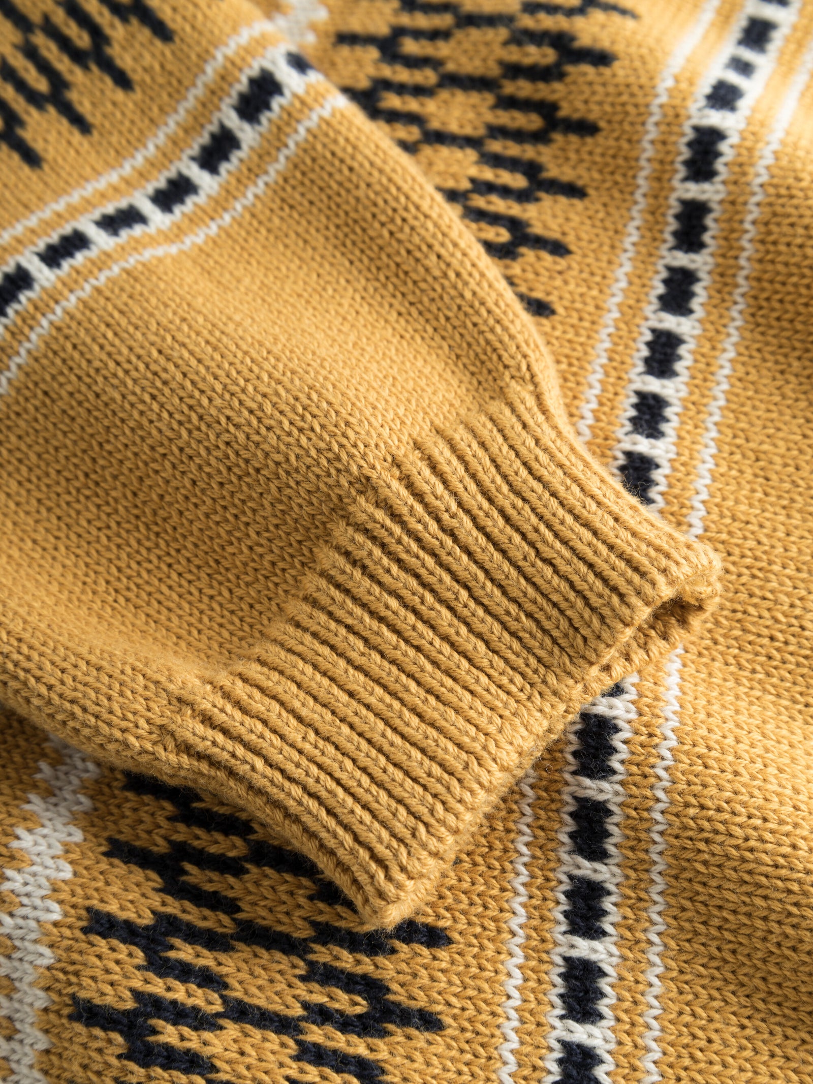 Buy Jacquard knit cotton crew knit - Yellow stripe - from Buy Jacquard knit cotton crew knit - Yellow stripe - from