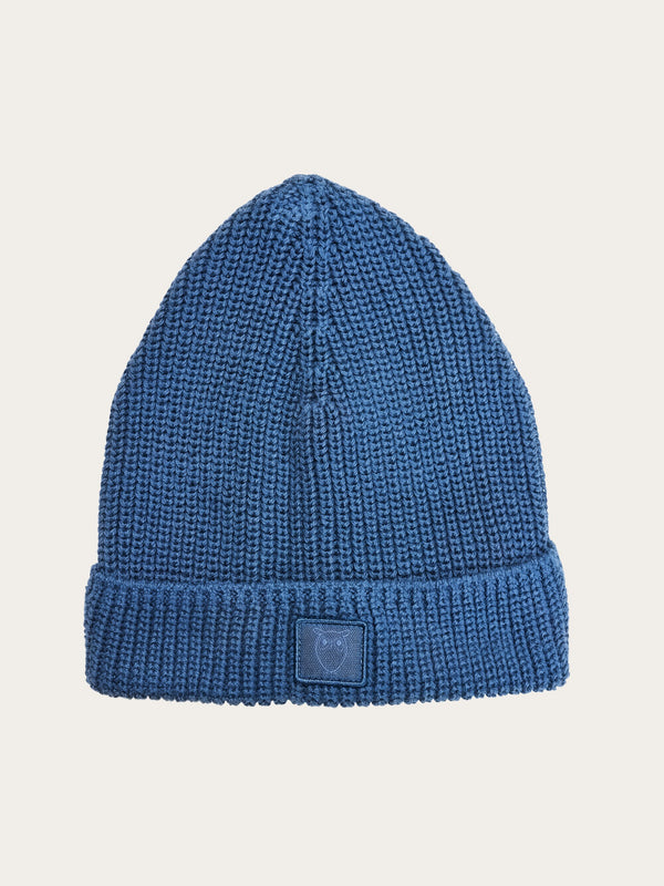 KnowledgeCotton Apparel - YOUNG Kids ribbing hat Hats 1188 Dark Denim