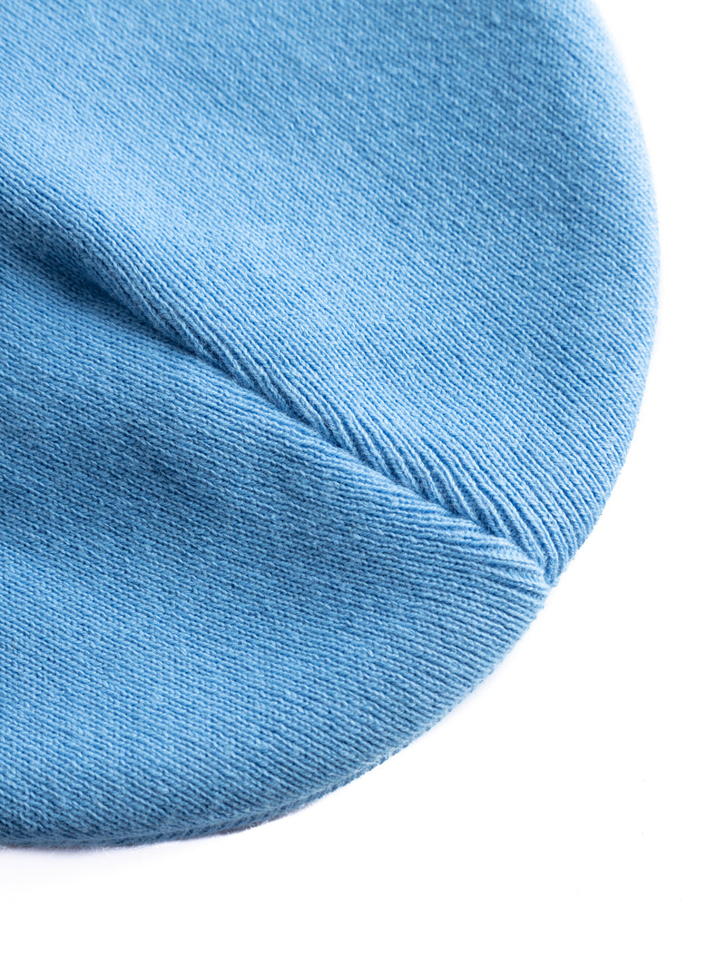 KnowledgeCotton Apparel - UNI Knitted rib beanie Hats 1393 Azure Blue