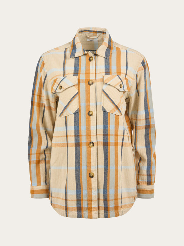 KnowledgeCotton Apparel - WMN LILLIAN check overshirt Overshirts 9999 Item Colour